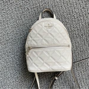 Kate Spade Natalia cream quilted mini backpack